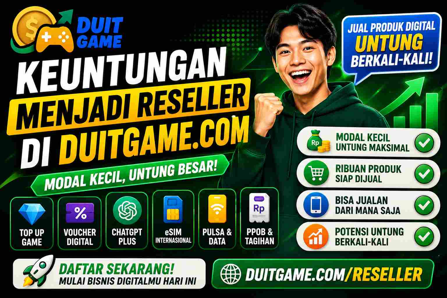 Keuntungan Menjadi Reseller DuitGame, Bisa Transaksi Tanpa Deposit dan Lebih Fleksibel